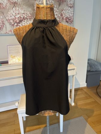 Neckholdertop, schwarz, ca. 38