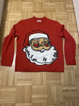 Weihnachtspullover rot mit Samichlaus Motiv Grösse XL