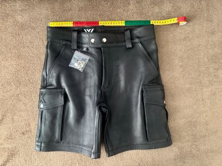Leder Shorts Boxer, schwarz Grösse 32 Cargo Stil neu