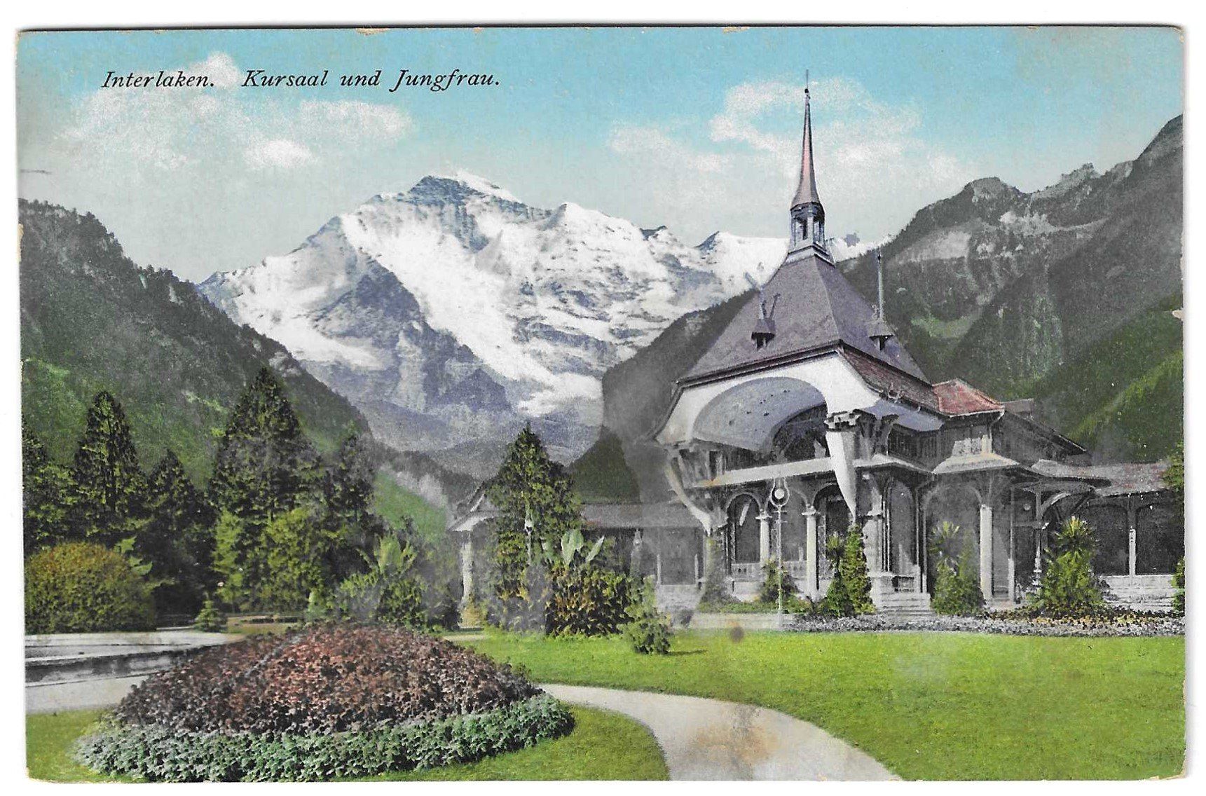 Cartoline postali: Interlaken -   Kursaal und Jungfrau – Usato da Kloten venduto da kanschweiz