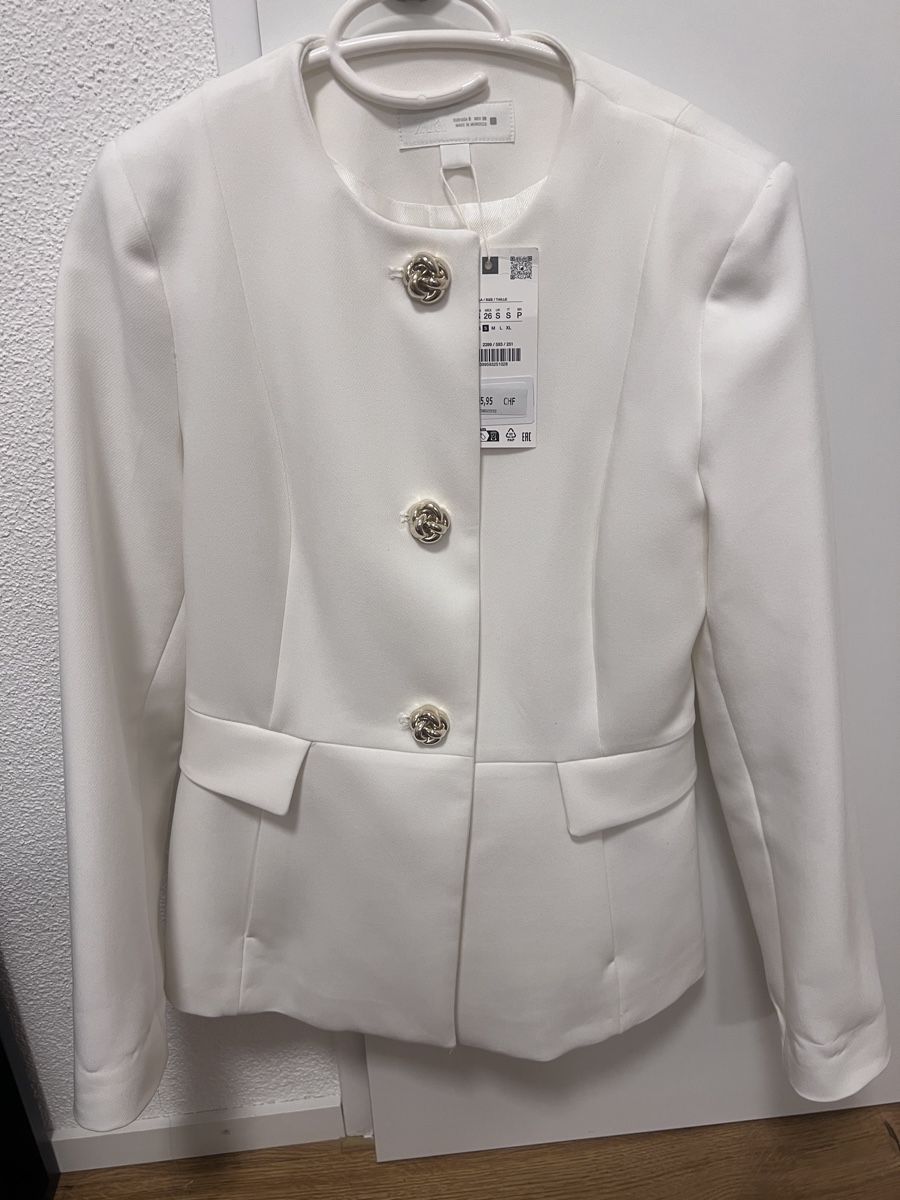 Zara Giacche: Zara blazer weiss s neu – Nuovo e nell'imballaggio originale da Root venduto da Fashionhomeandmore