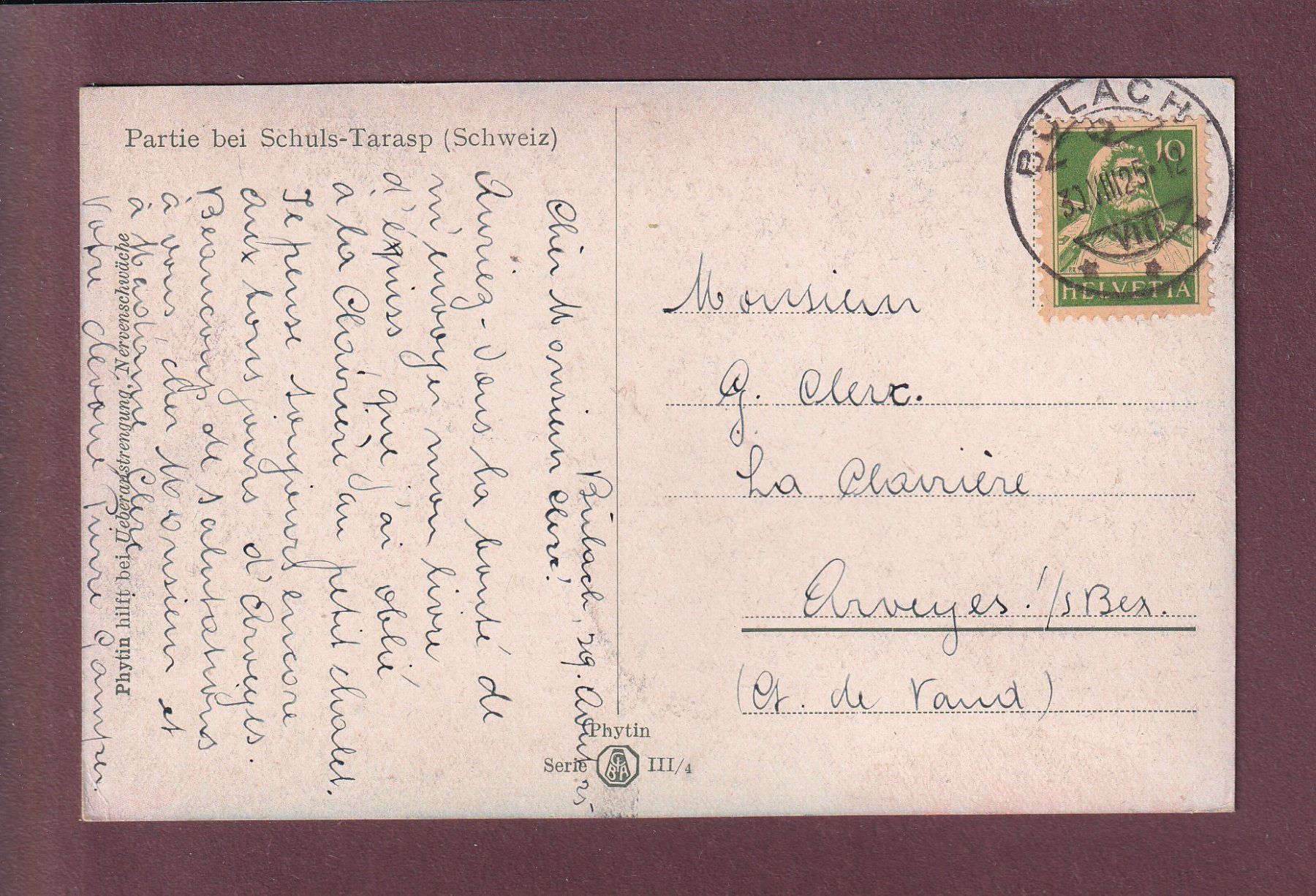Cartes postales: Partie bei SCHULS-TARASP - 1925 – D'occasion à Pully par nicecards 1