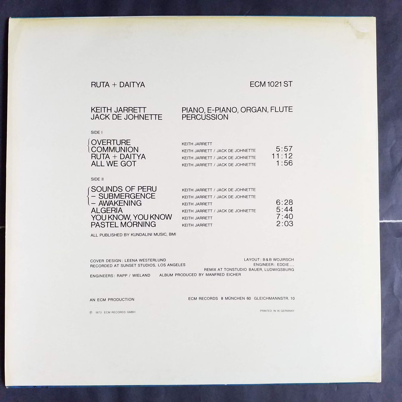 Dischi in vinile: KEITH JARRETT,  Ruta .......... 1st 1973  - NEW - – Nuovo (secondo la descrizione) da Yverdon-les-Bains venduto da Jacotreut 1