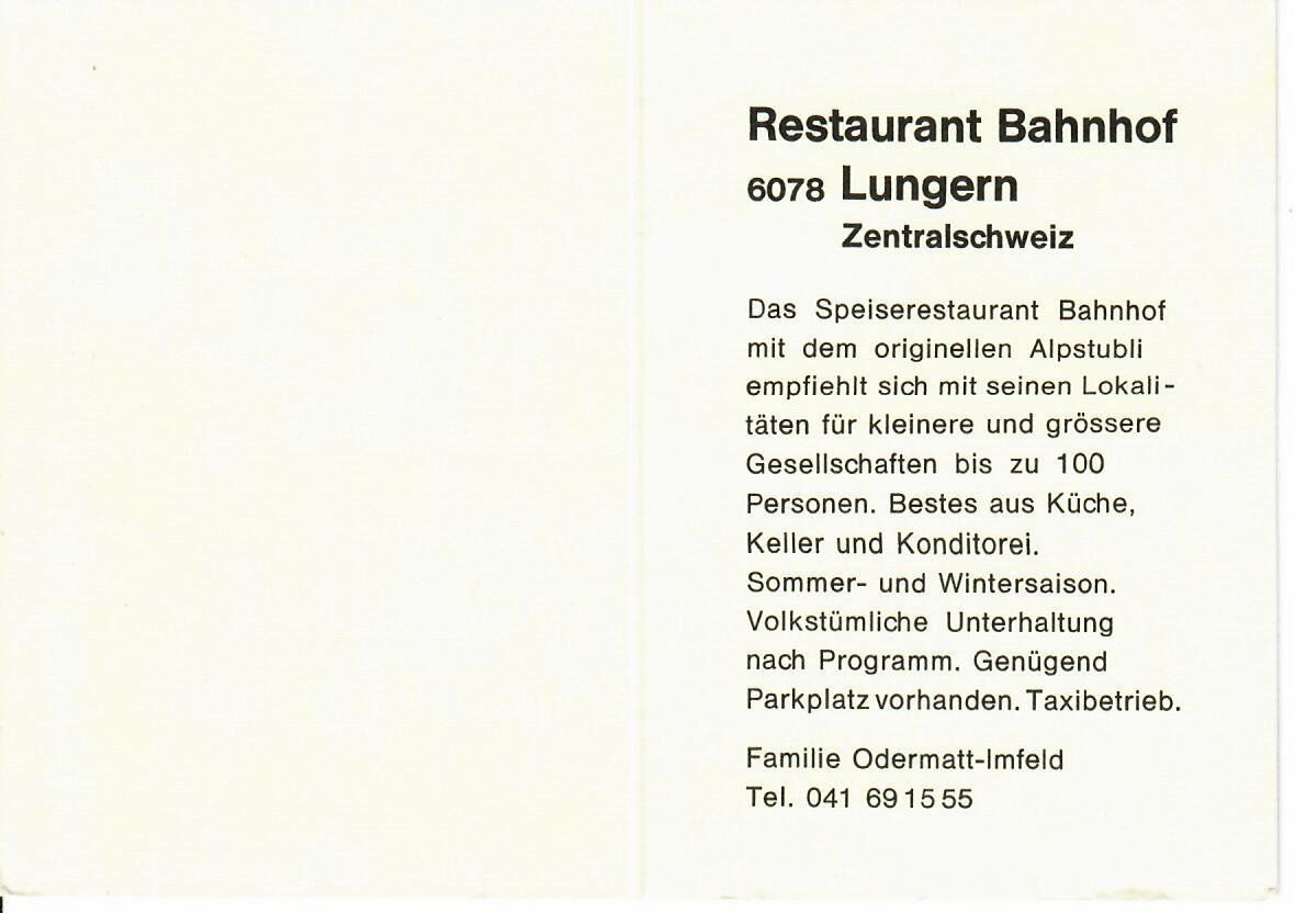 Cartoline postali: Restaurant Bahnhof Lungern – Usato da Hochdorf venduto da Ziegel-16 1