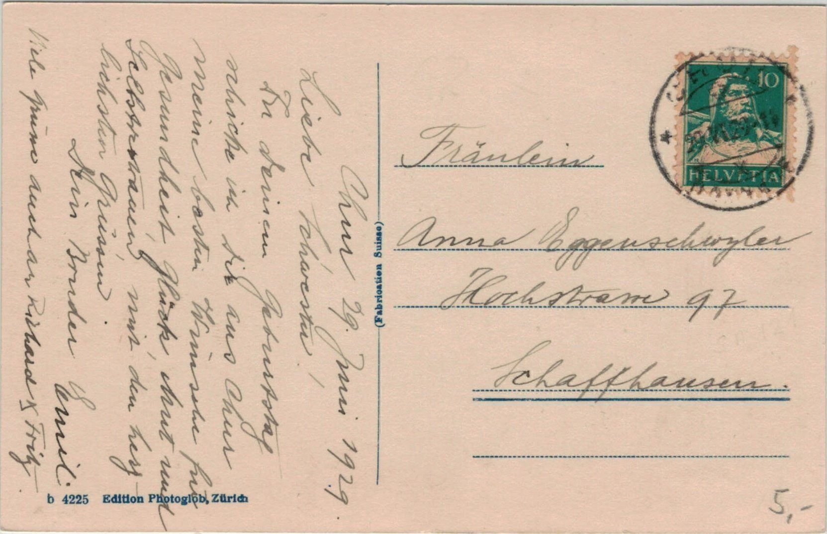 Ansichtskarten: Chur Hofkirche 1929 GR 30 – Gebraucht aus Fribourg von philafri 1