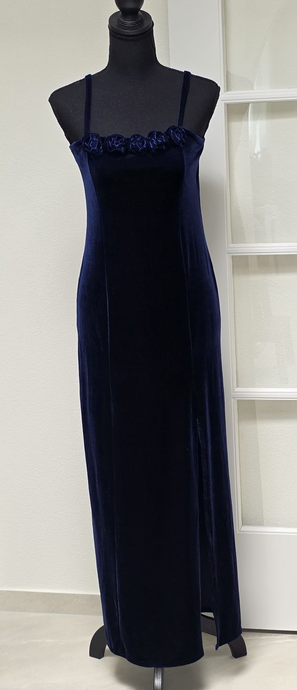 Vestiti: Abendkleid mit Bolero dunkelblau Samt Grösse S/M – Nuovo (secondo la descrizione) da Rheinsulz venduto da Gilea 2