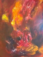 Abstrakte Malerei Favre 2009 Leinwand rot gelb orange gut...