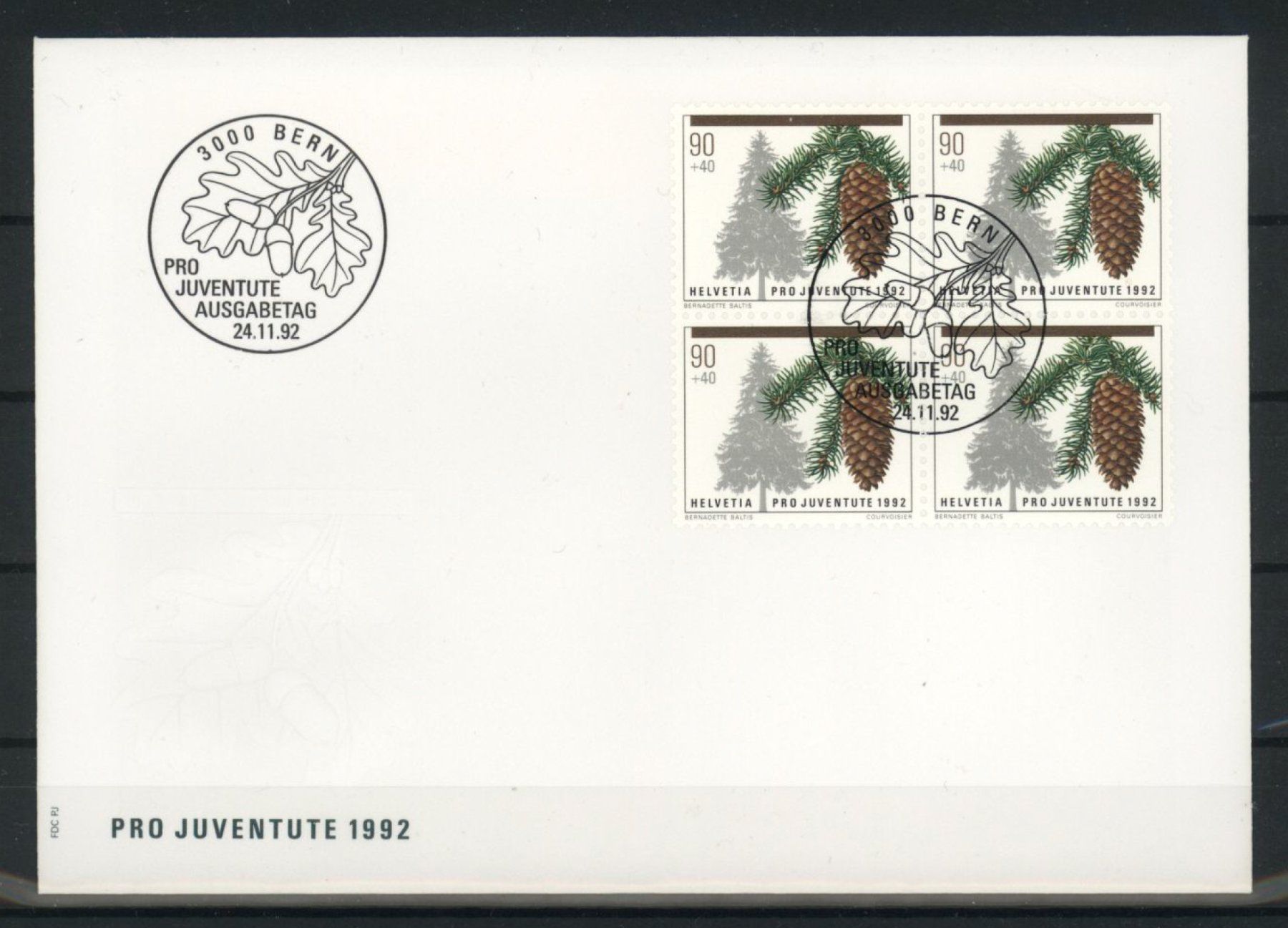 Tutti i francobolli: 1992, FDC, Pro Juventute, Viererblöcke – Usato da Willisau venduto da Vollstempel 4