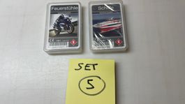 2 Stk. Quartett Spielkarten Schiffe Feuerstühle