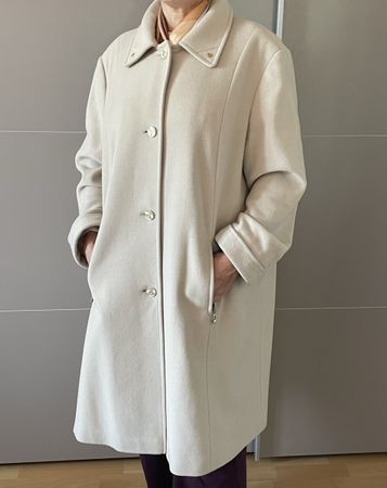 Manteau femme laine cachemire beige taille 46