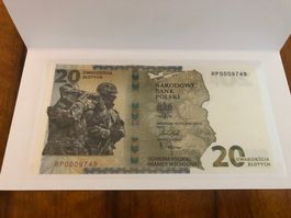 Armee an Ostgrenze - Polen 2022 - 20 Zlotych UNC mit Folder