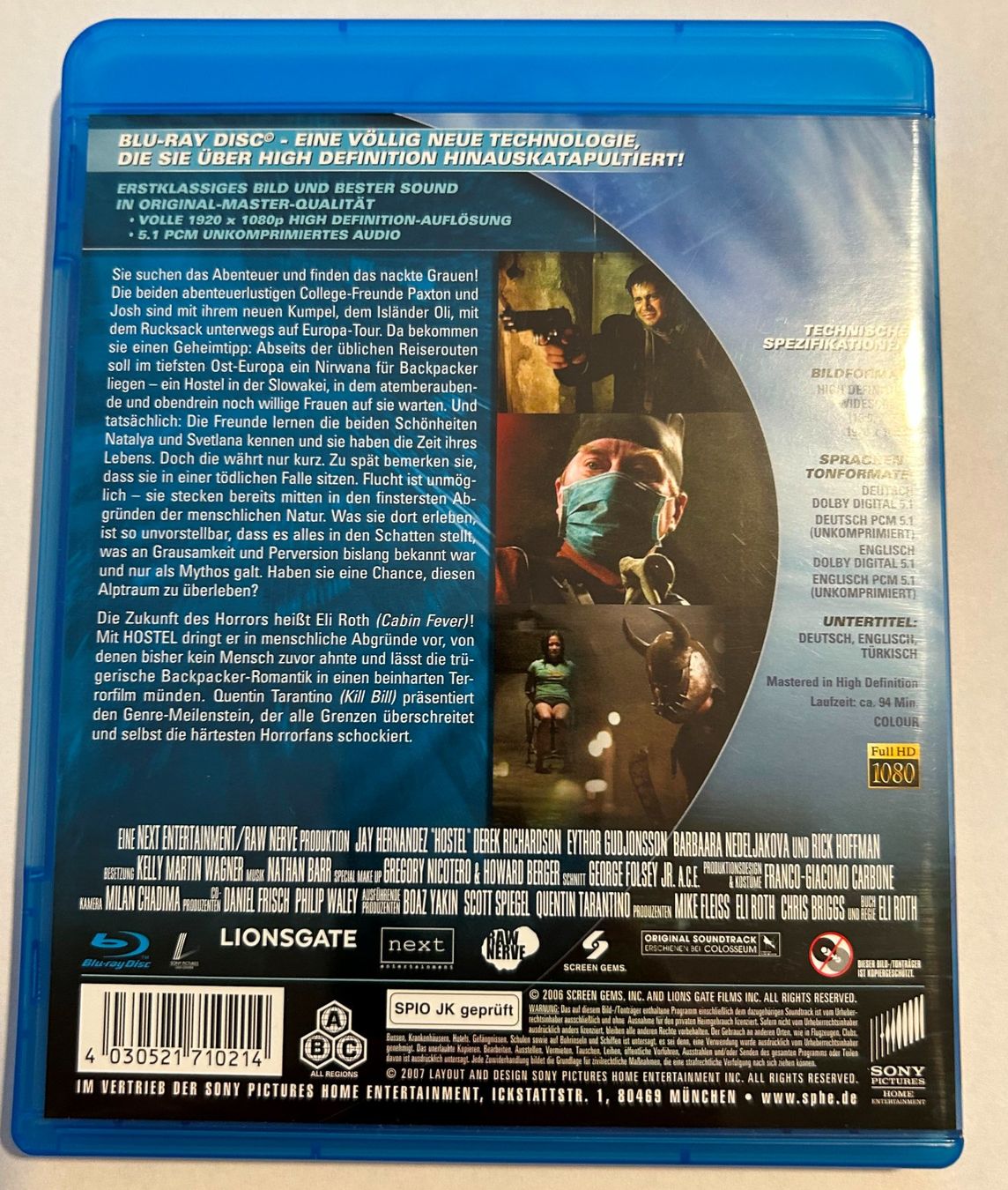 Tutti i DVDs: Hostel (Blu-ray / Uncut / deutsch) selten – Usato da Riehen venduto da Colana1 1