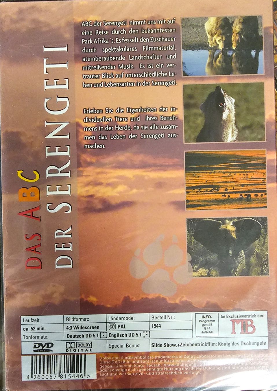 Tutti i DVDs: Das ABC der Serengeti – Nuovo e nell'imballaggio originale da Wahlen b. Laufen venduto da Cg10 1