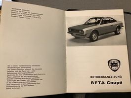Lancia Beta Coupé Betriebsanleitung 140 Seiten Sept. 1978