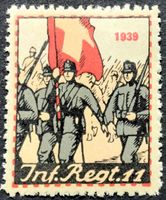 Soldatenmarke 2.WK, Infanterie Rgt 11, Aufdr rot, Wi Inf 140