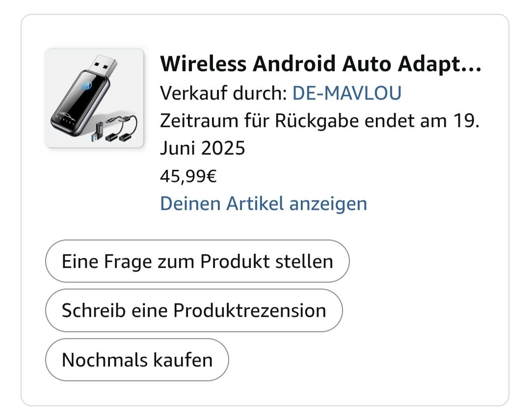 Unità & Adattatore: Wireless Android Auto Adapter - Neuwertig & Praktisch! – Nuovo (secondo la descrizione) da Würenlingen venduto da E1999