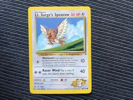 Pokemon Lt. Surge‘s Spearow Non Holo Gym Challenge NM