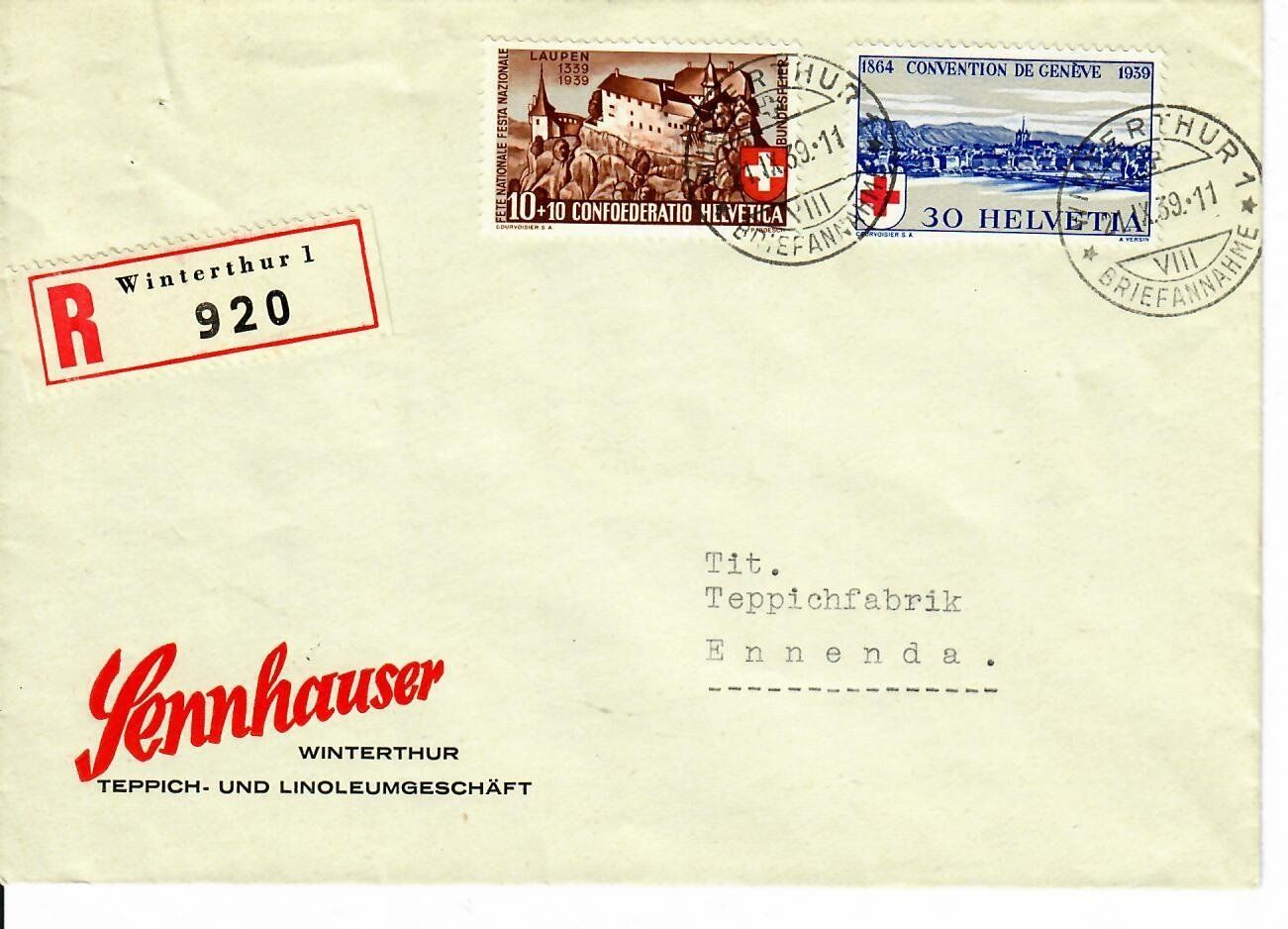 Alle Briefmarken: Brief, Sennhauser Winterthur 1939 – Gebraucht aus Hochdorf von Ziegel-16