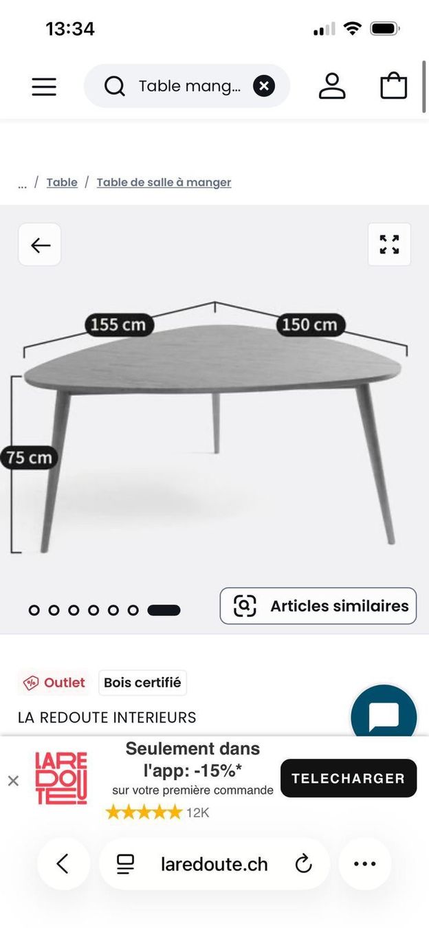 La Redoute Tavoli: Table à manger en chêne et plaqué – Usato da Sion venduto da Lila_Chammartin 4
