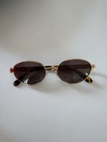 Sonnenbrille Damen oval goldfarben braun guter Zustand