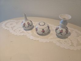 Wallendorf Porzellan – dreiteiliges Vintage-Set mit Rosendek