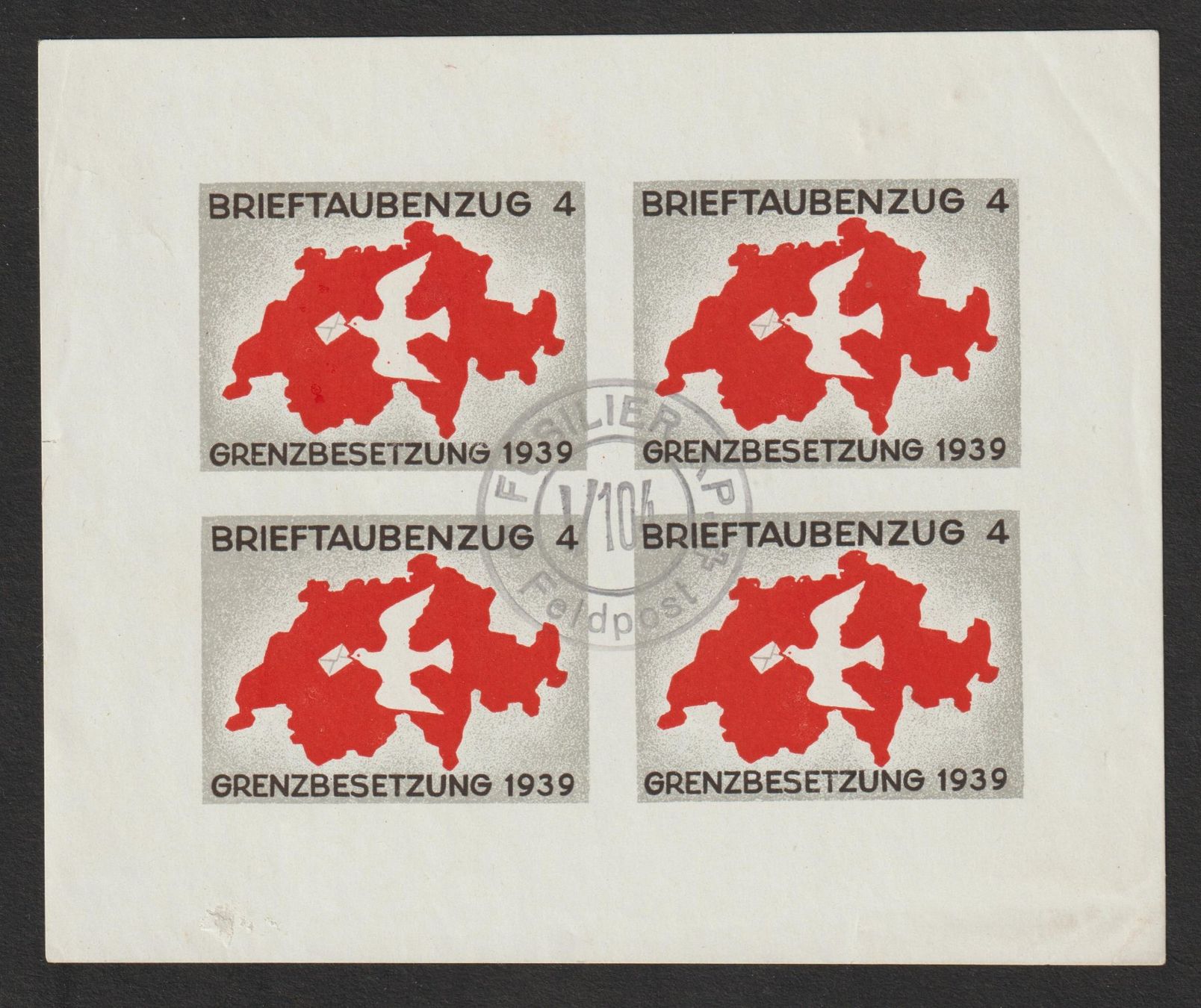 Alle Briefmarken: Brieftaubendienst Nr. 6/4 o – Gebraucht aus Siebnen von Fstaehli