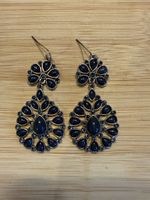 Elegante Ohrringe Blaue Steine Modeschmuck Sommer