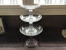 Antikes 3 er Set Glasschalen