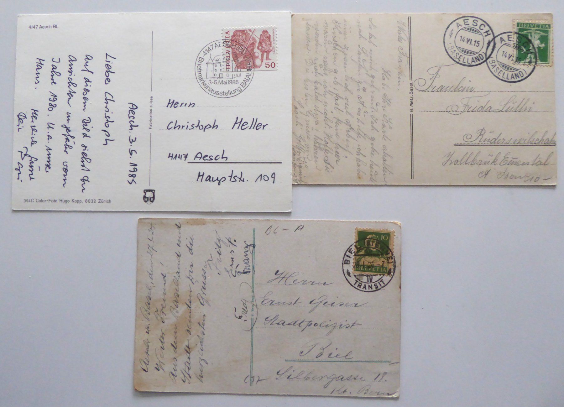 Cartoline postali: Aesch BL Dorfansicht und Schloss Angenstein – Usato da Aesch BL venduto da Kauri1 1