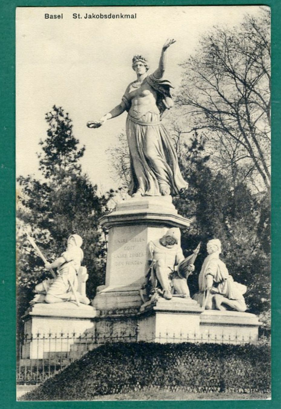Cartoline postali: Basel, St. Jakobsdenkmal, 1912, gelaufen – Usato da Sargans venduto da Hausi1951