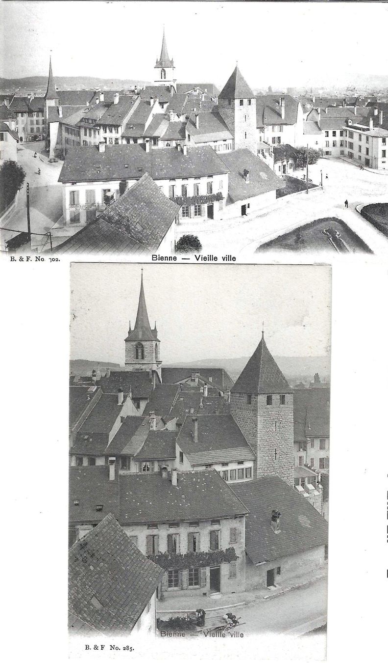 Cartoline postali: Biel-Bienne - 2 Postkarten Alstadt – Usato da Savagnier venduto da Ne2065