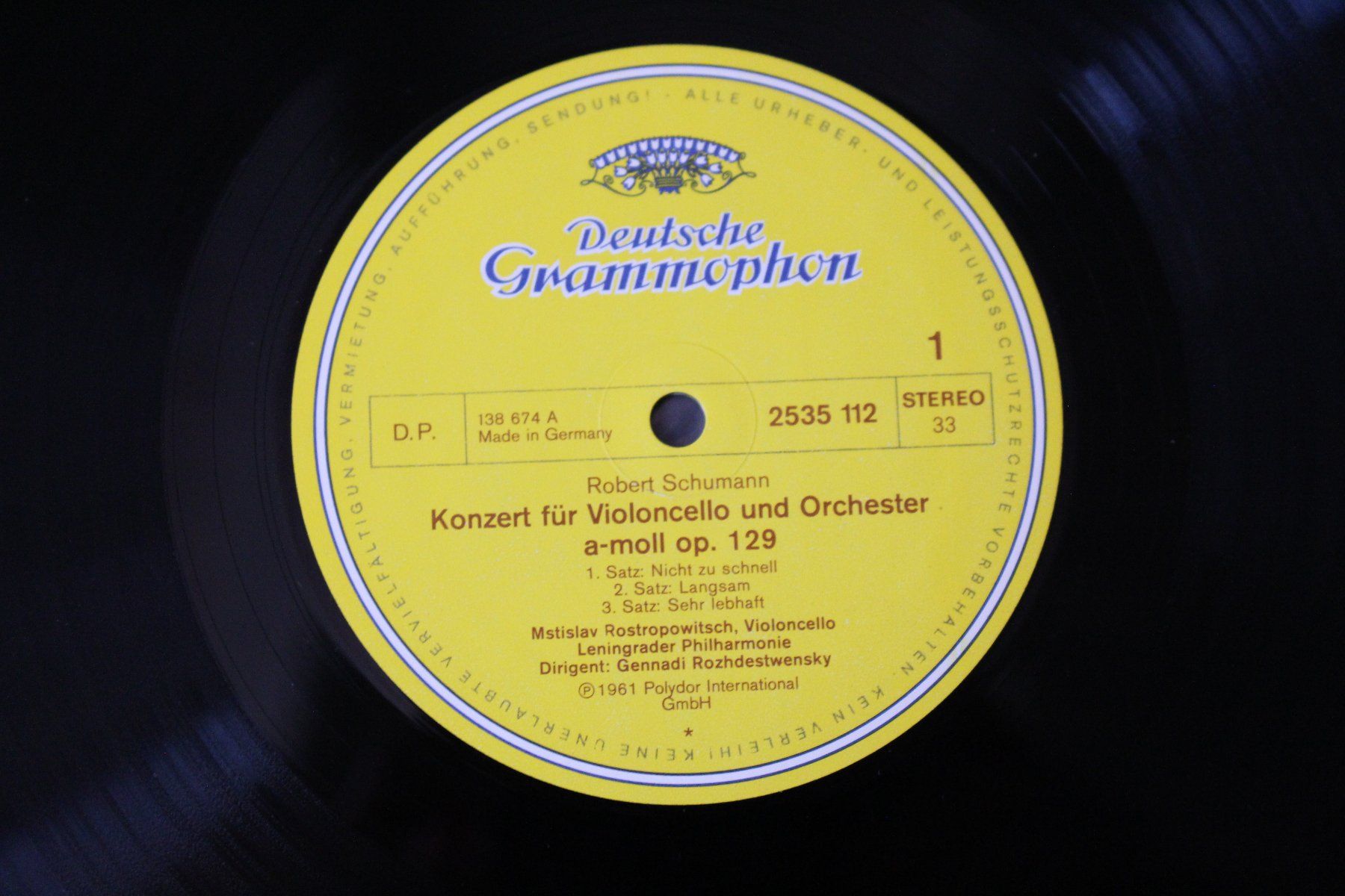 Schallplatten: Schumann, Tschaikowsky: Cellowerke - Rostropowitsch☯️ – Gebraucht aus Möriken AG von Klassikschallplatten 1