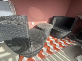 Balkon-Lounge / Rattan-Sitzgruppe