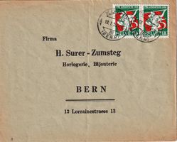 1932 Pro Juventute J61 paar auf Brief