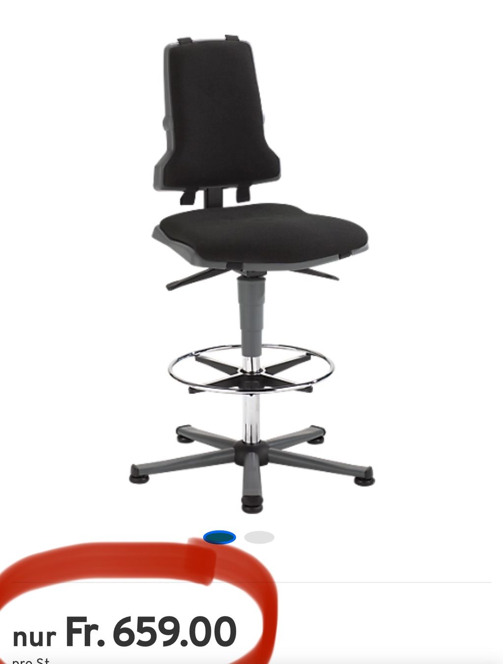 Stühle: neuer Arbeitsstuhl COUNTER Sintec, Gleiter, anthrazit – Neu (gemäss Beschreibung) aus Necker von liq24 1