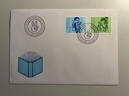 FDC 2021 aus 4er Block mit Haftpunkten