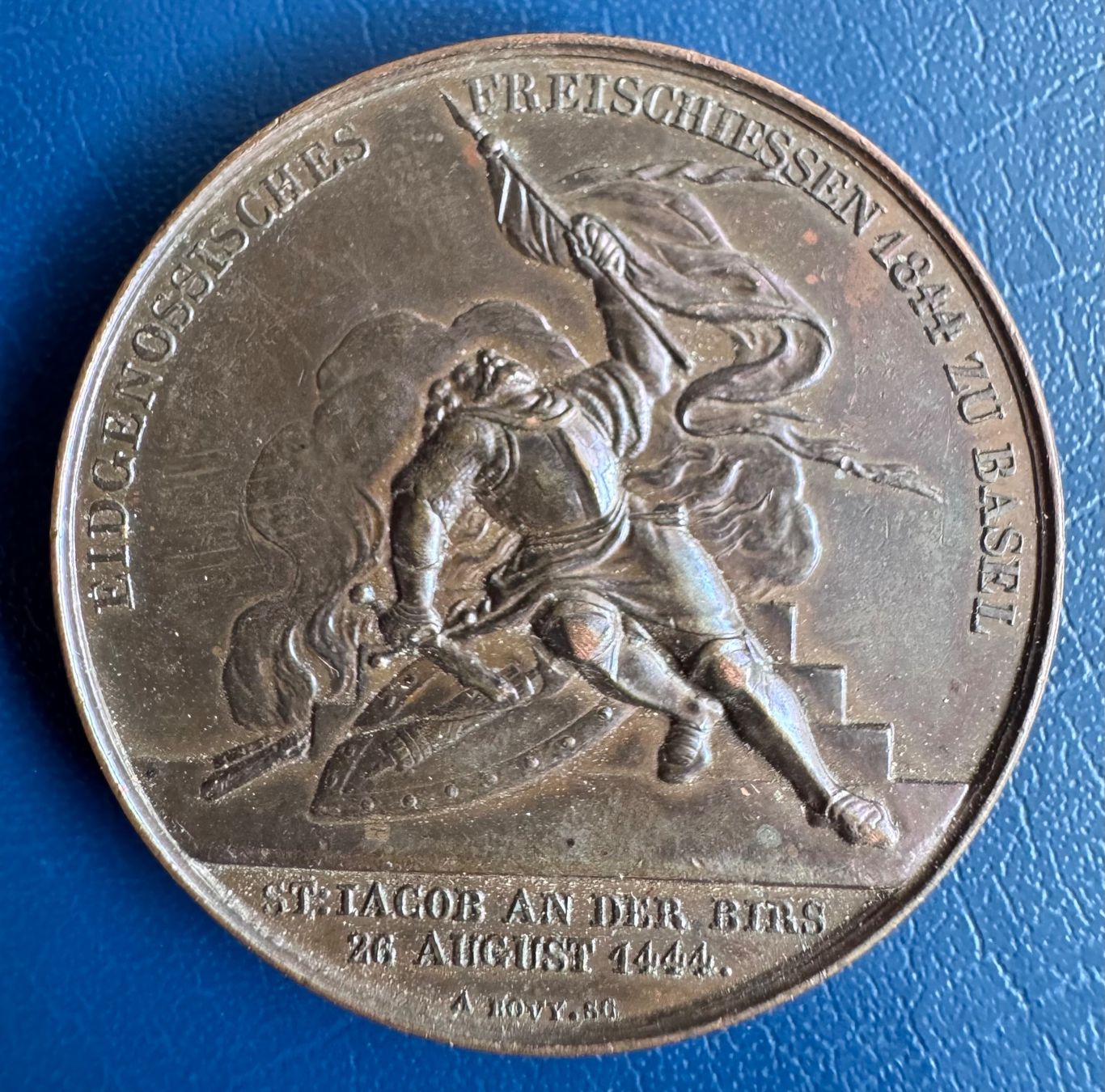 Medaglie: Eidgenossisches Freischiessen 1844 Basel Bronze Medaille – Usato da Ebikon venduto da Dmasterx