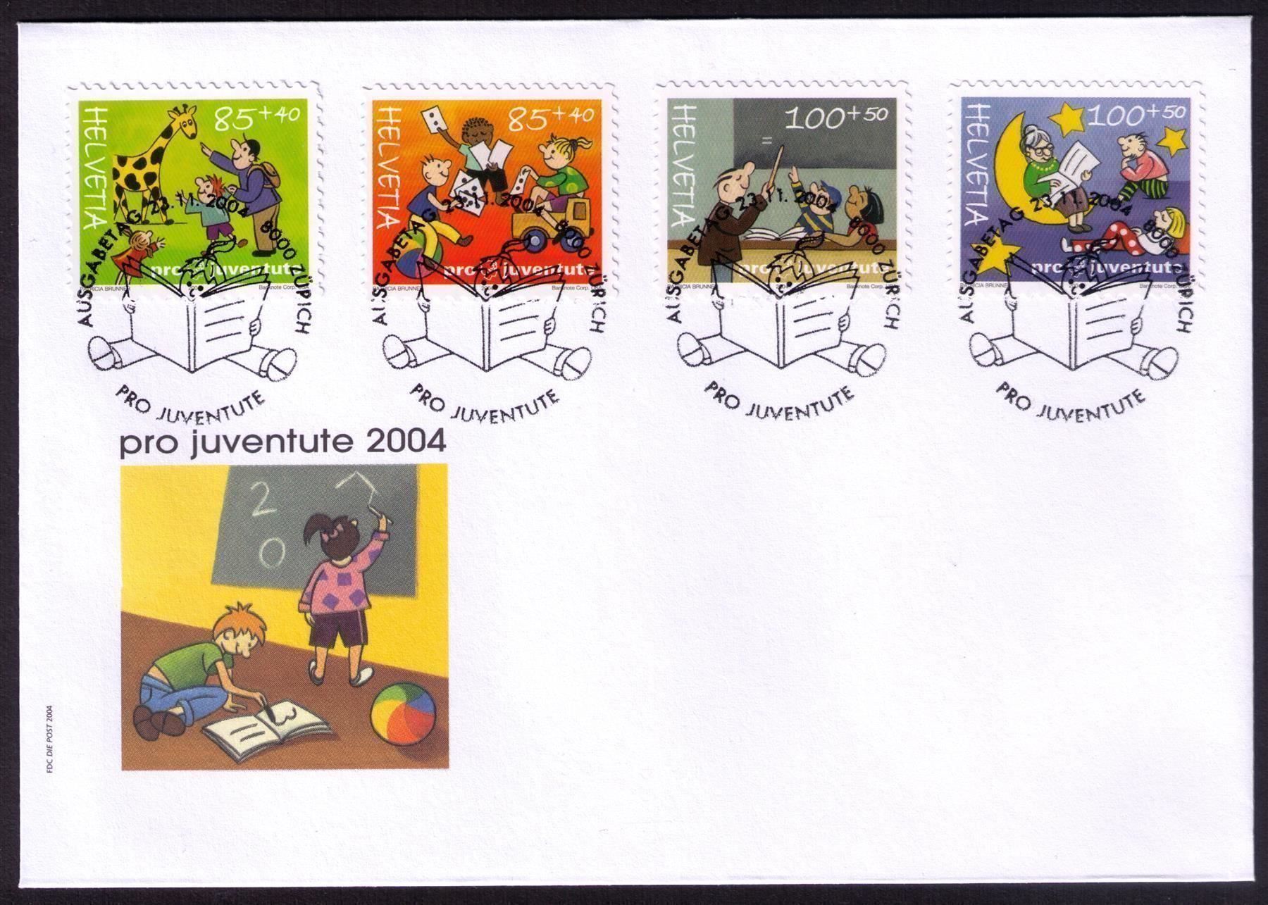Tutti i francobolli: 2004_J373B-J376B_Pro Juventute_23.11.04_FDC BOGENMARKEN !! – Usato da Marthalen venduto da Ch_quality