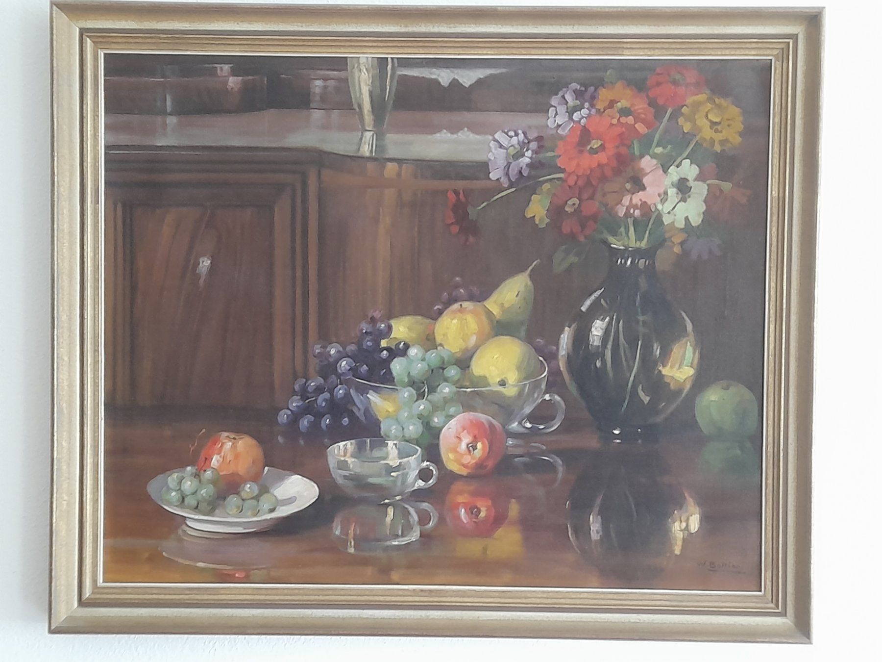 Dipinti: Walter Bollier   Blumen/Früchte-Stillleben – Usato da Thun venduto da Treff.....e