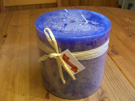 schöne 3-Docht Kerze, blau, 2.200 kg