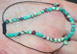 Armband X-85 – Shoushan Stone– 4mm Perlen - Grössenverstellb