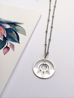 Collier neuf en acier inoxydable lotus, édition limitée