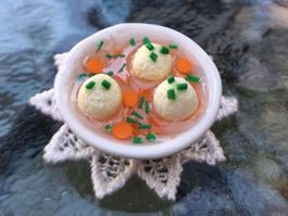 Knödel Suppe Handgemacht, Keramik Schüssel, auch für Maileg