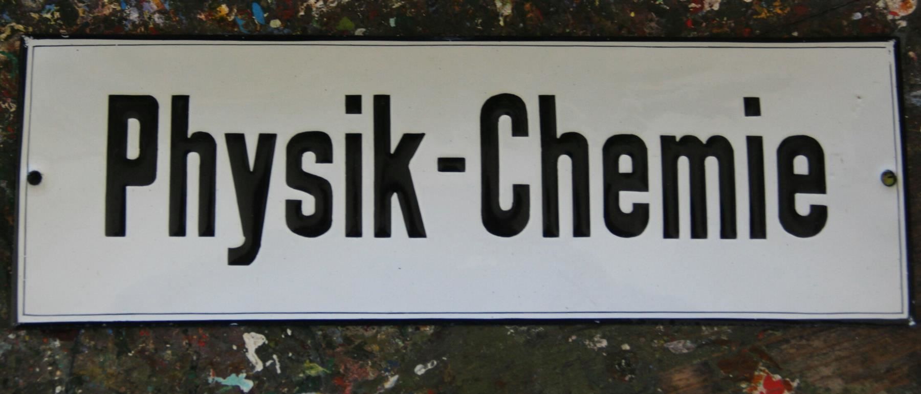 Insegne: Emailschild "Physik-Chemie" – Usato da Birrwil venduto da brandschatz_birrwil 1