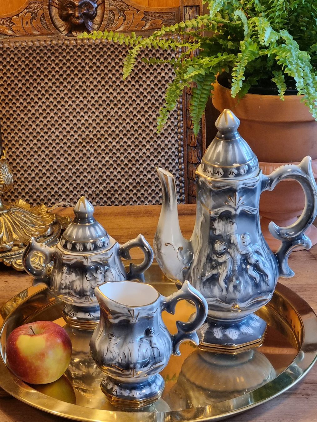 Set di piatti: Alcobaça Kaffee-Set Barock Rokoko Portugal – Usato da Scharnachtal venduto da devin03 7