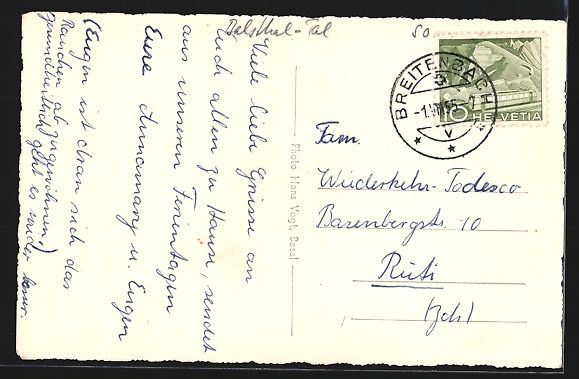 Cartoline postali: Ramiswil, Ortsansicht mit Berner Alpen,  – Usato da Berlin venduto da bartko-reher 1