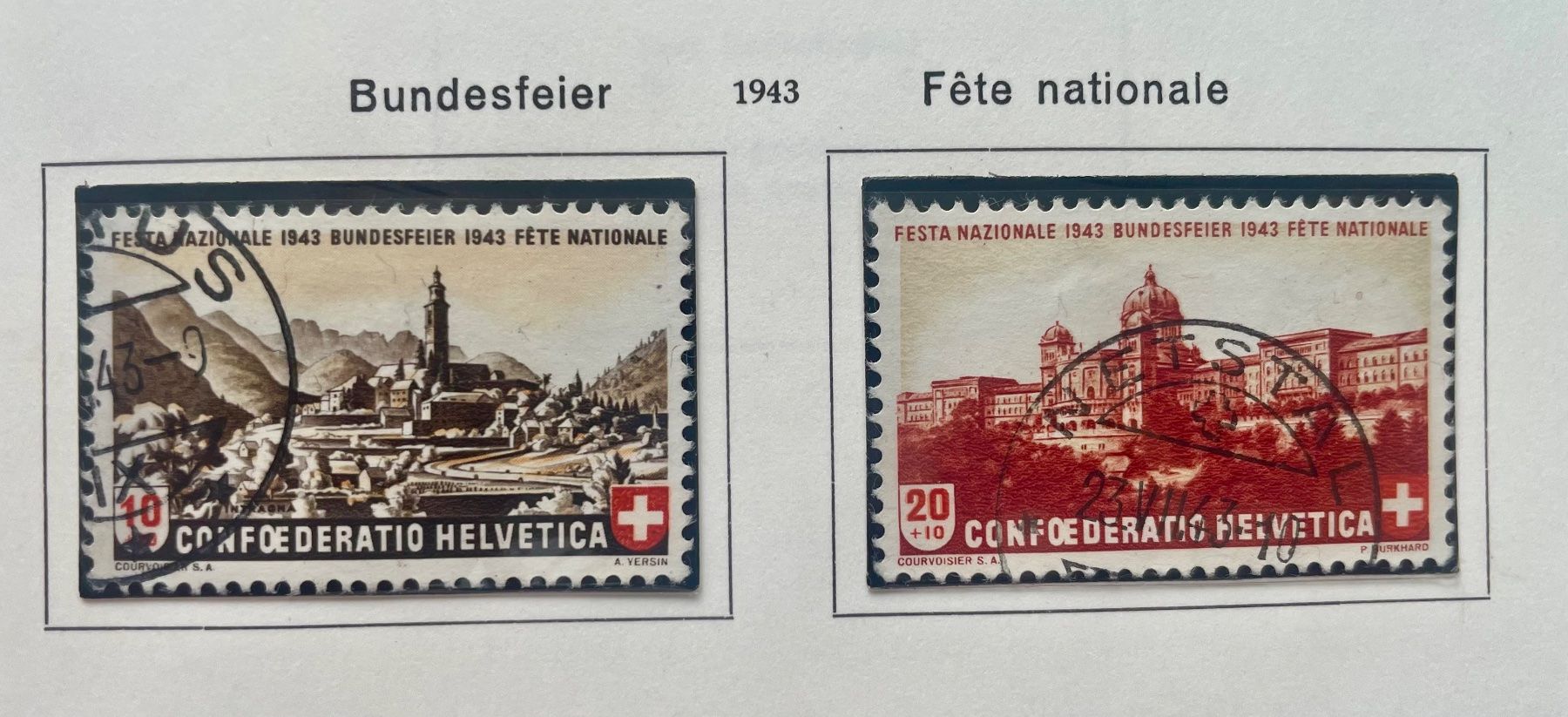 Tutti i francobolli: Sammlung Helvetia Bundesfeier,  1943 – Usato da Rudolfstetten venduto da Laso50