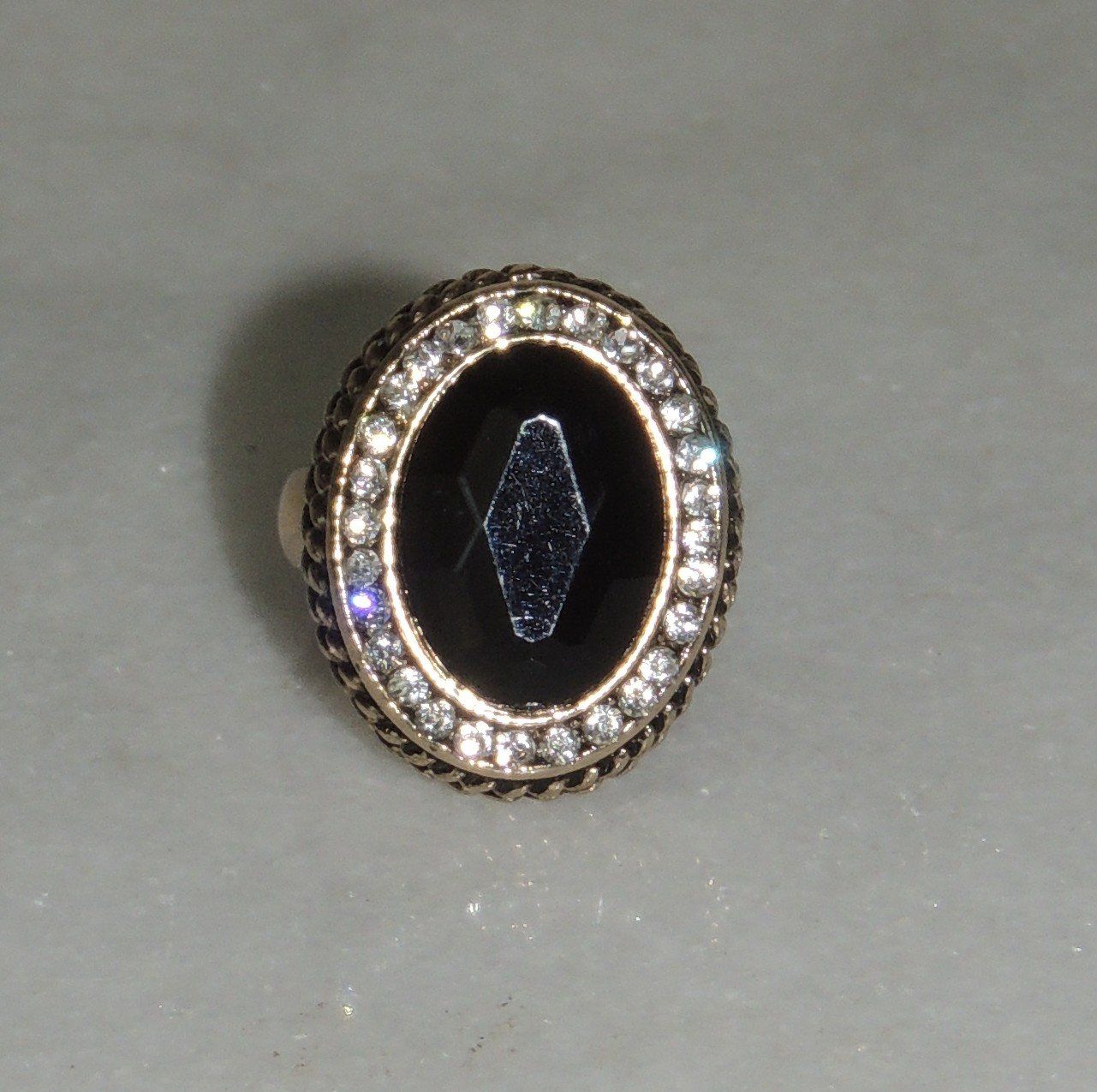 Anelli: SCHÖNER RING "ZIRKONE & ONYX" VERGOLDET 54 – Nuovo (secondo la descrizione) da Au ZH venduto da FashionConsultant 4