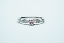 Fingerring 950 Platin mit einem rosa fancy Diamant