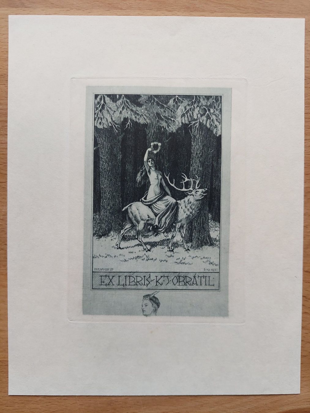 Dipinti: Exlibris Stanislav Kulhanek - Original Radierung 1920 – Usato da Obfelden venduto da Exlibris-Art